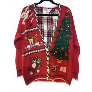 Vintage Marisa Christina Classics Hand-Knitted Christmas Cardigan Sweater
